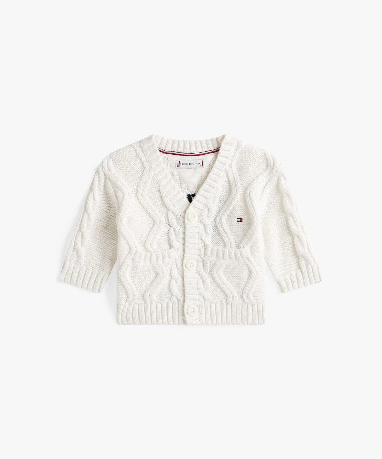 Кардиган детский с косами 85 Tommy Hilfiger хлопок белый — фото 2