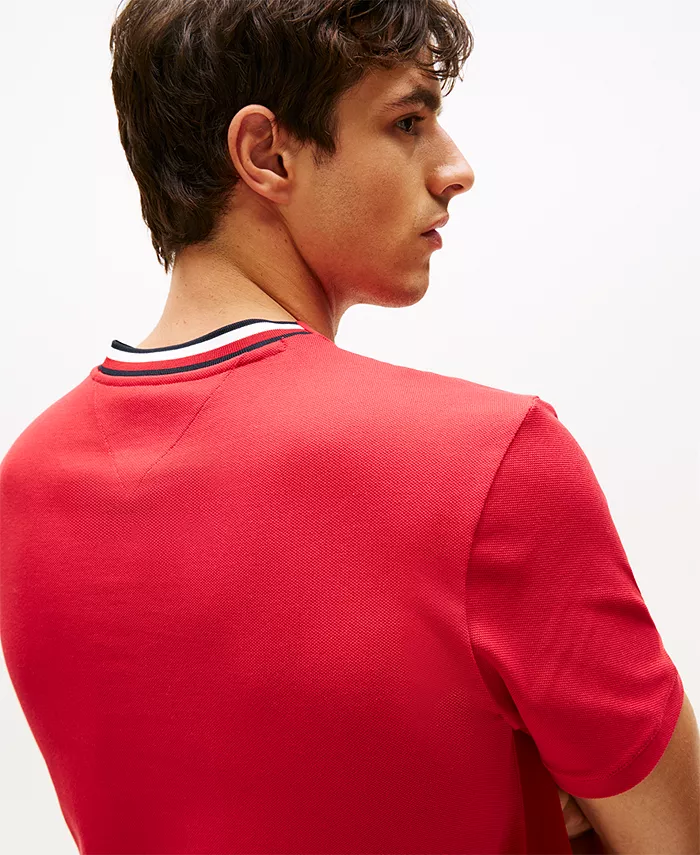 

Мужская футболка Red, White & Blue Pique с текстурой Tommy Hilfiger, красный