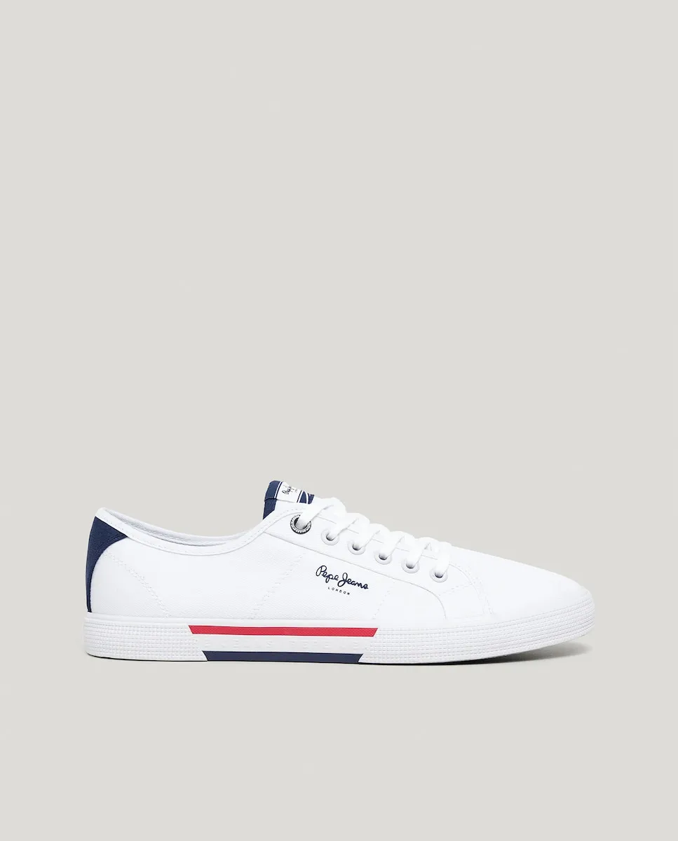 

Классические мужские кроссовки из твила Pepe Jeans, белый