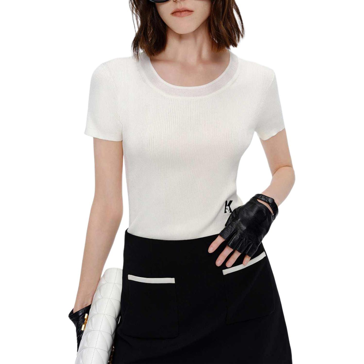 

KARL LAGERFELD / Karl Lagerfeld Jeans KARL LAGERFELD SS25 Топ Женский Ecru