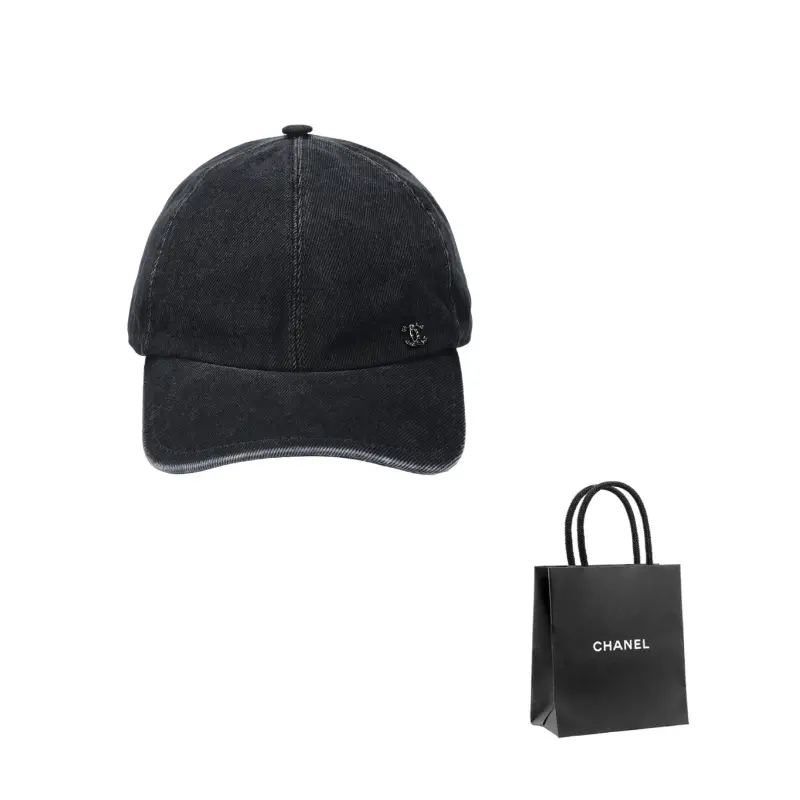 

CHANEL Джинсовая бейсболка женская графитовая, Charcoal Gray