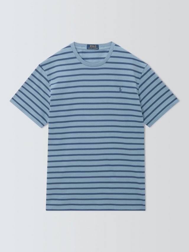 

Футболка Polo Big & Tall из хлопка Regular Fit с коротким рукавом в полоску Ralph Lauren, Channel blue