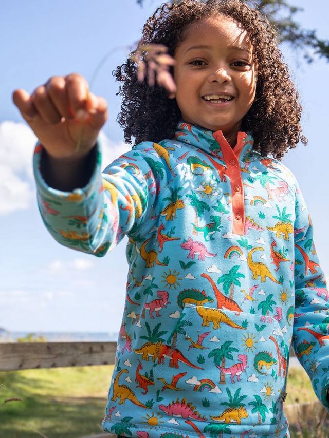 Детский джемпер из хлопкового флиса с динозавром Frugi, Multi — фото 2
