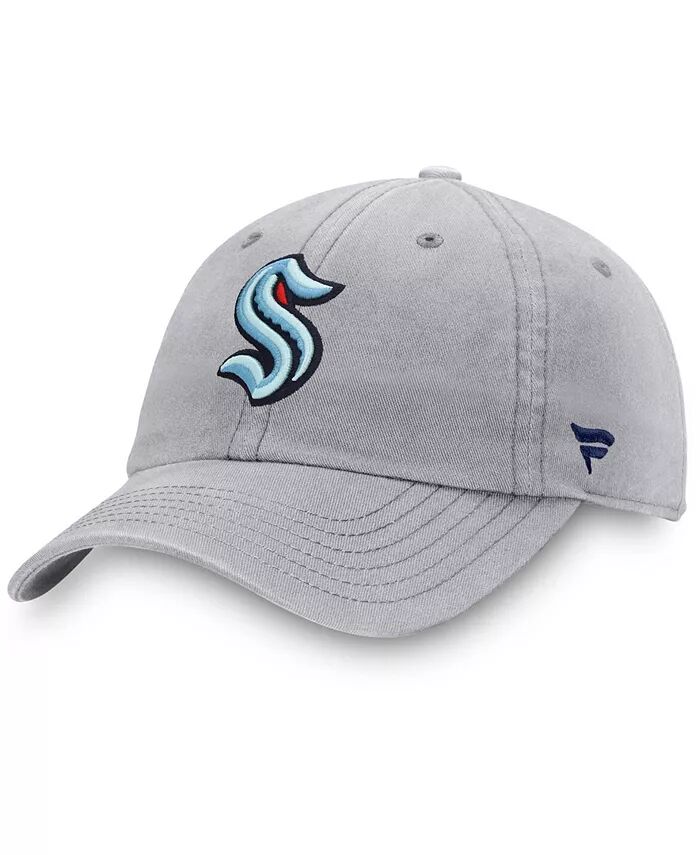 

Мужская серая кепка Seattle Kraken Primary Logo с регулируемой высотой Fanatics