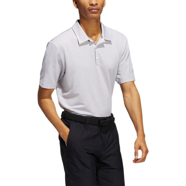 Футболка Men's adidas Stripe Logo Casual Sports Short Sleeve Polo Shirt Gray, мультиколор — фото 3