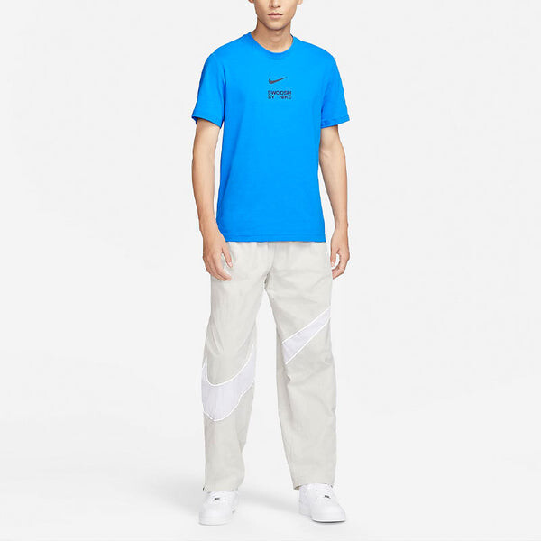 Футболка Nike NSW Big Swoosh T-shirt 'Blue', синий — фото 3