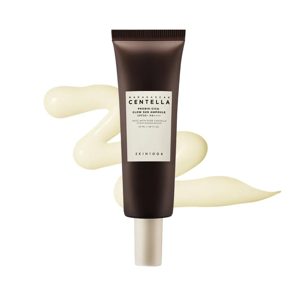 Солнцезащитная ампула «Madagascar Centella Probio-Cica Glow Sun Ampoule» SPF50+ от SKIN1004 Skin1004