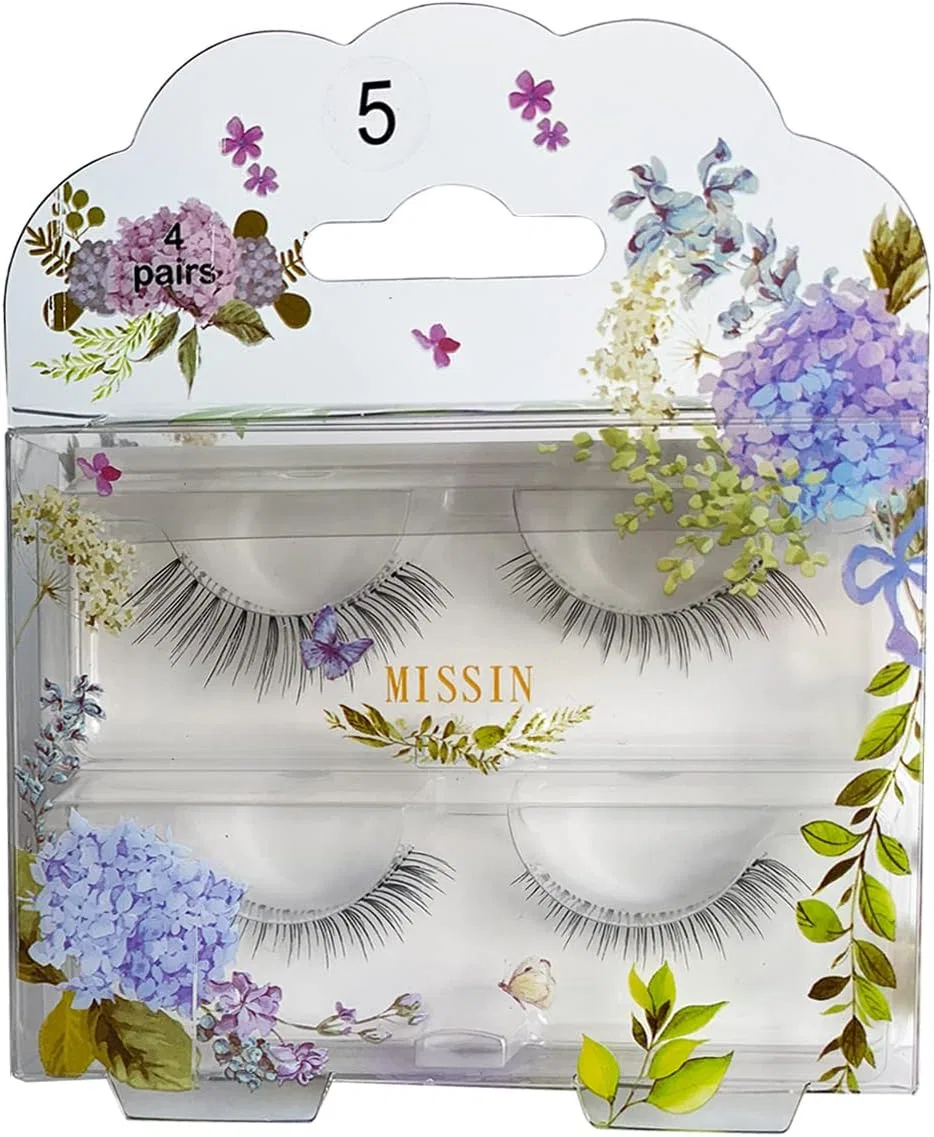 Накладные ресницы Misson Eyelash 4 пары, прозрачная основа, ультратонкие, натуральные General