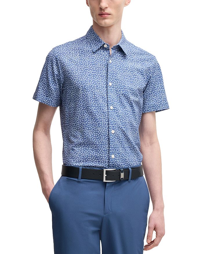 

Рубашка Roan Kent Slim Fit BOSS, синий