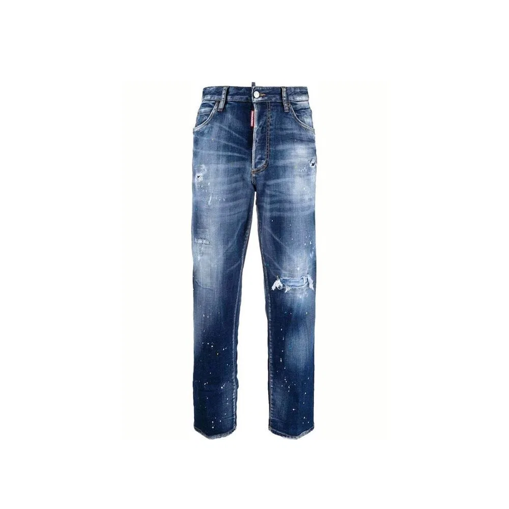 Женские джинсы свободного кроя с эффектом потертости Dsquared2, Blue