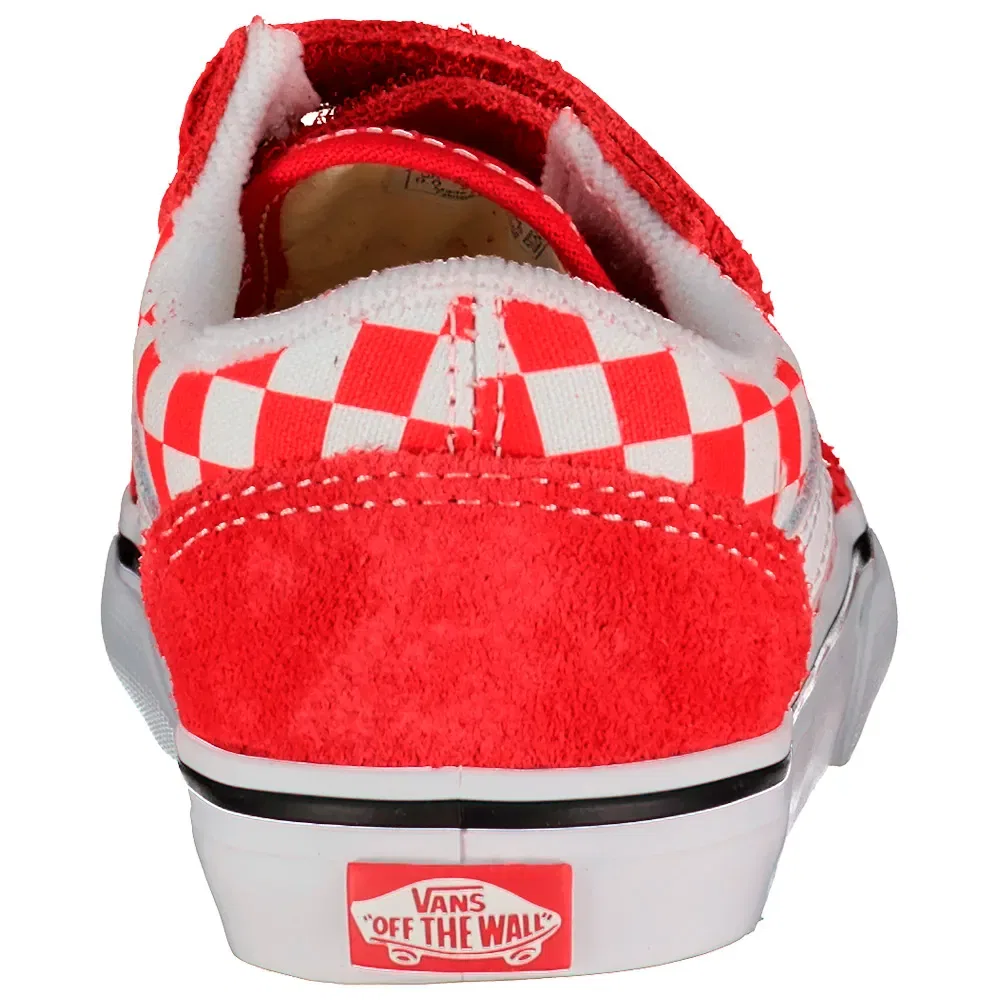 Детские кроссовки для девочек с липучками Old Skool V Vans, Red — фото 4