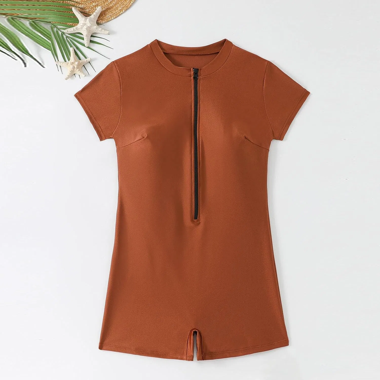 Женский цельный купальник с контролем живота Athletic, Brown — фото 4