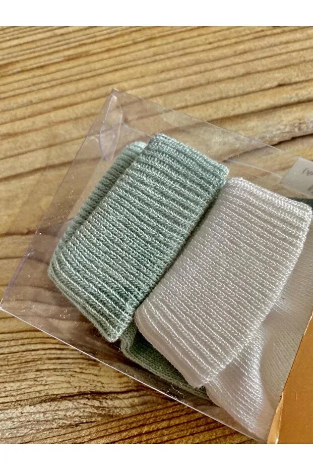Детский комплект носков с принтом Basics Little Trend Baby, Green - White