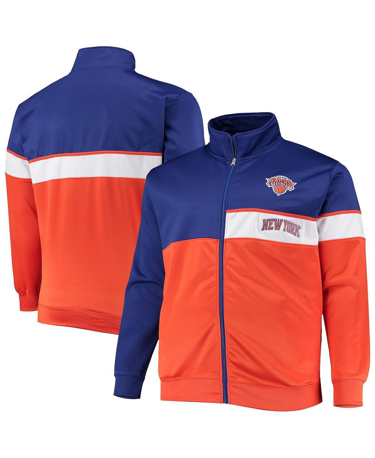 

Мужская синяя и оранжевая спортивная куртка new york knicks big and tall с застежкой-молнией во всю длину Profile, мульти