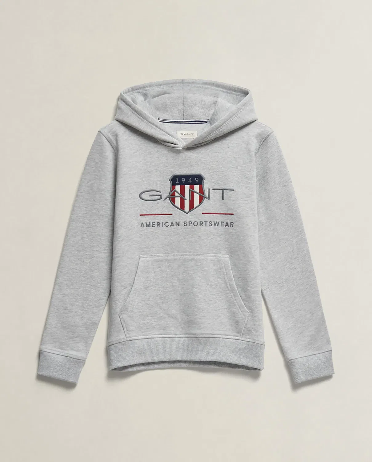 Детское худи с принтом Gant, Gris Claro