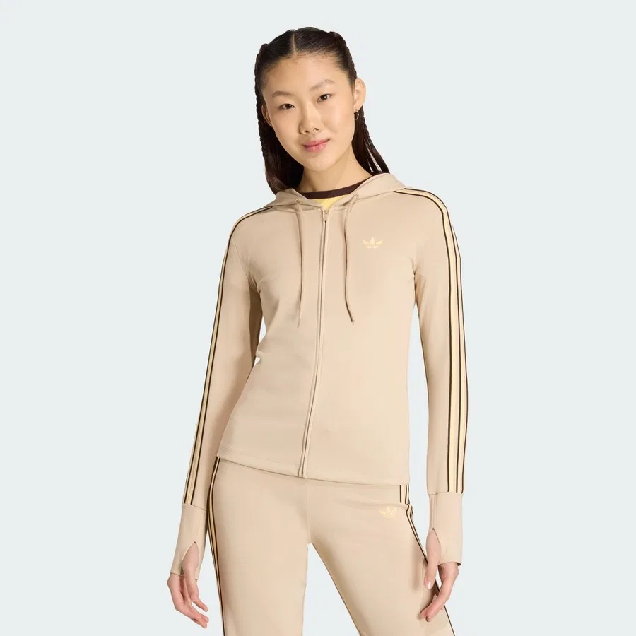 Худи с капюшоном и молнией Originals KW4551 Hooded Trefoil Zipper Jacket adidas, Хаки