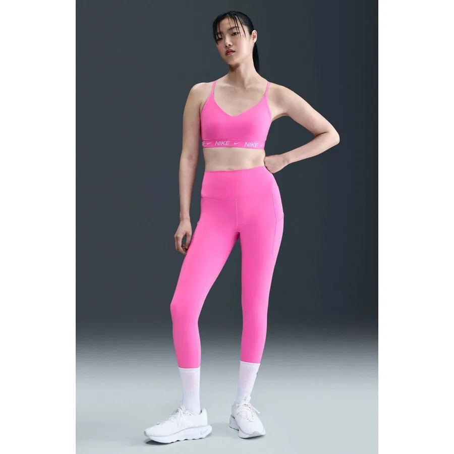 Спортивный бюстгальтер с легкой поддержкой и съемными чашками Nike Indy Light-Support Padded Adjustable Sports Bra, Розовый — фото 4