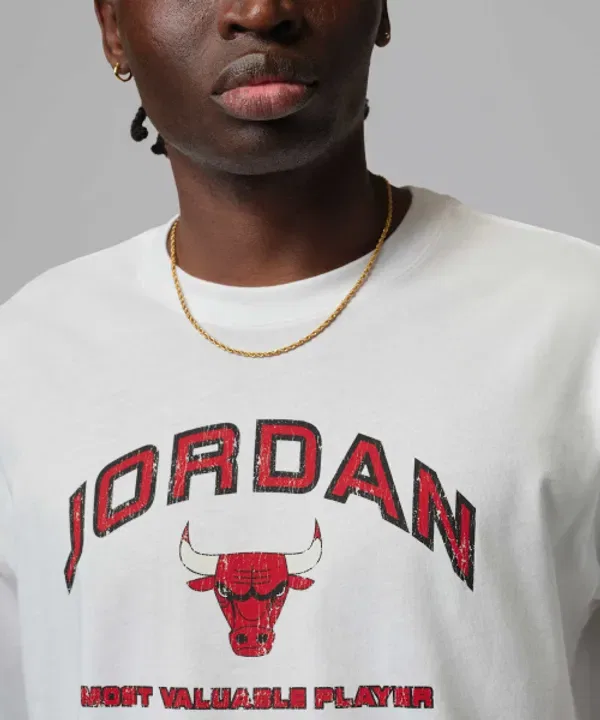 Футболка с графическим принтом Jordan Flight Essential, белая, Nike, красный — фото 3