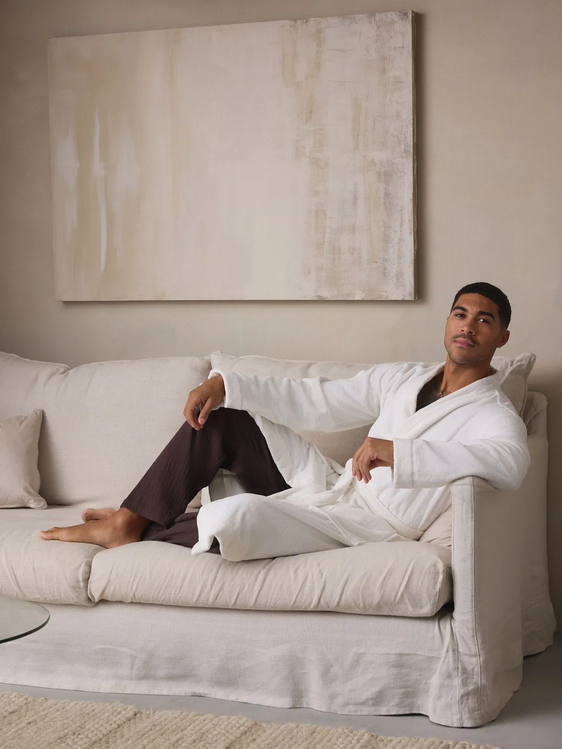 Халат махровый хлопковый Dressing Gown Next, белый — фото 2