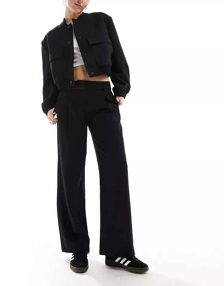 

Брюки Monki Wide Leg Tailored, черный