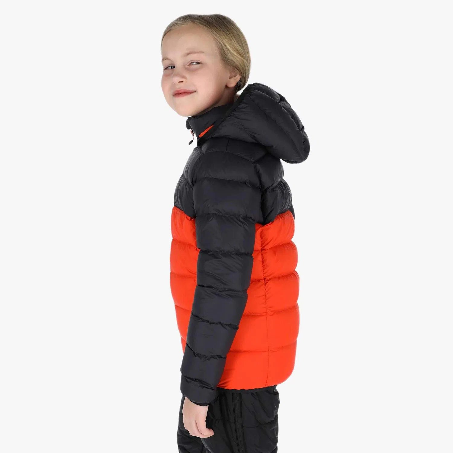 Детская пуховая куртка для мальчиков с капюшоном Ostersund 2.0 Swedemount, Darkgray Orange — фото 4
