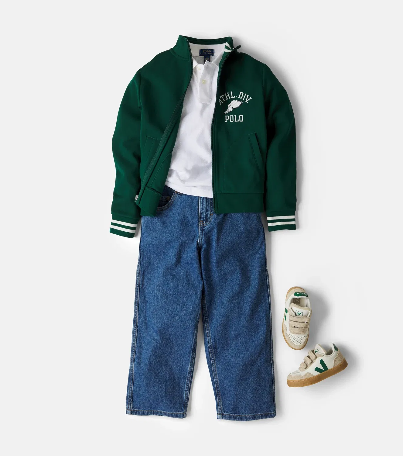 Свитшот с вышивкой Polo Ralph Lauren Kids, зеленый — фото 2