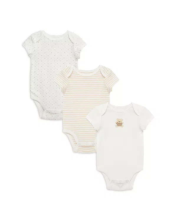 Детский боди-комбинезон с длинным рукавом комплект 3 шт Gentle Bear Little Me, Ivory