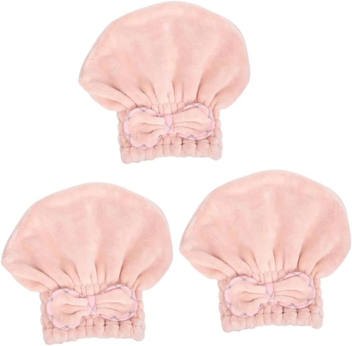 3 Шапочки для душа из флиса, быстросохнущие, DOITOOL, 27x25 см, Rosa