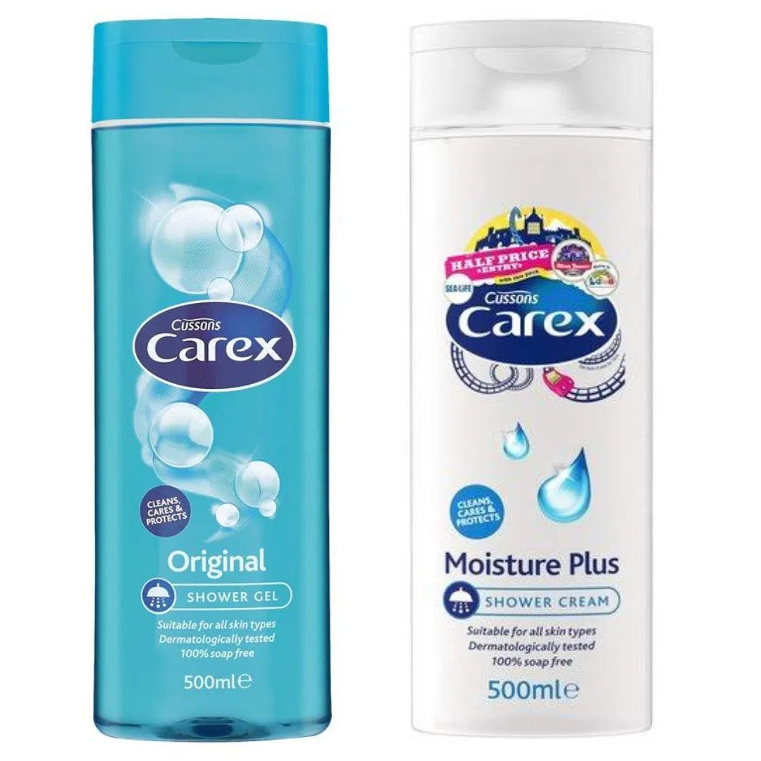Гель для душа и крем-душ Carex Original и Moisture Plus, 2 x 500 мл Kingdom Supplies