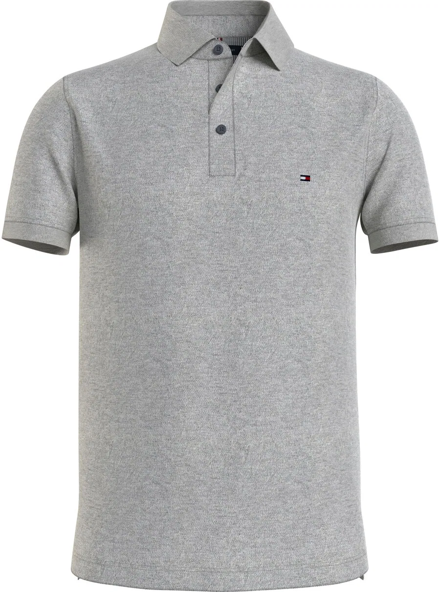 Рубашка TOMMY HILFIGER '1985 Slim Fit' серого цвета с пятнистым рисунком