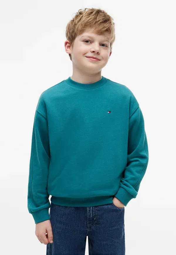 Свитшот хлопковый Tommy Hilfiger, бирюзовый — фото 3