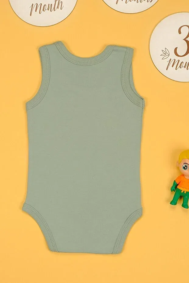 Детское боди-комбинезон для девочек с принтом Cotton baby gaplumba printed snap bodysuit Generic Brands, Khaki — фото 2