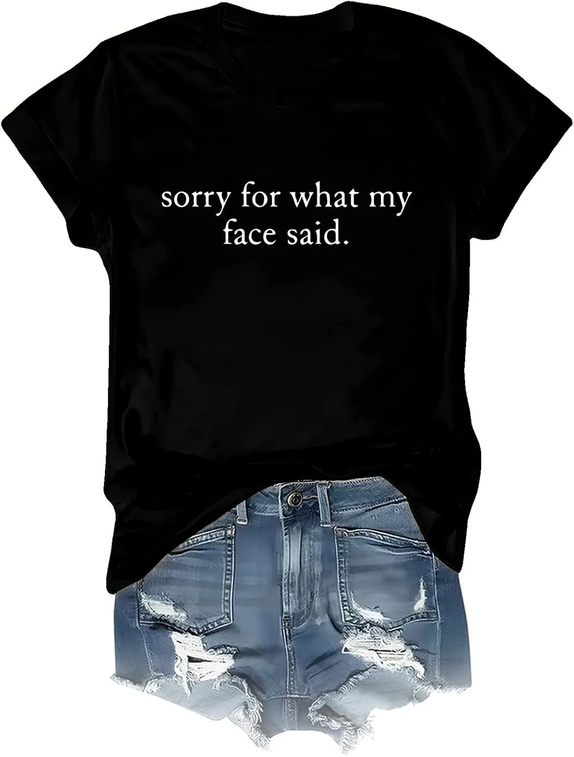 Мужская футболка с принтом Sorry for What My Face Said, Black