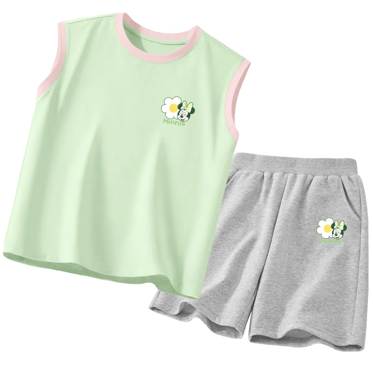 Костюм детский спортивный повседневный с круглым вырезом, Disney, Di Floral K Pink Green