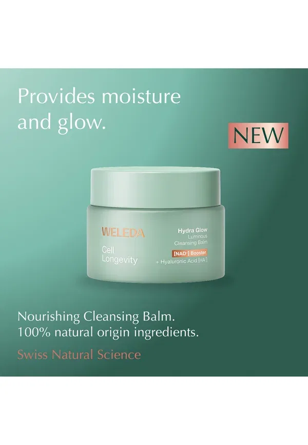 Очищающий бальзам с гиалуроновой кислотой Cell longevity hydra glow cleansing balm Weleda 80 мл — фото 3