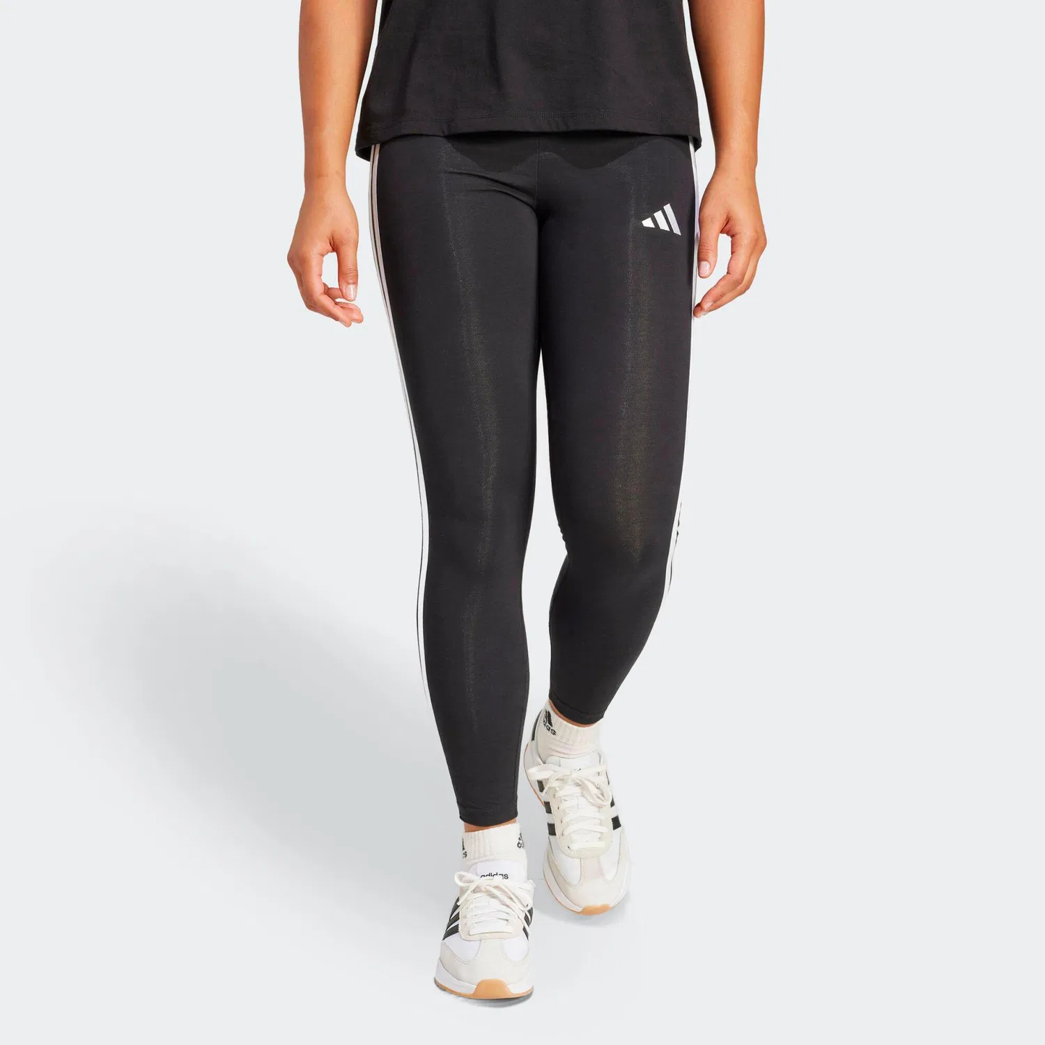 Женские хлопковые леггинсы Adidas, Черный