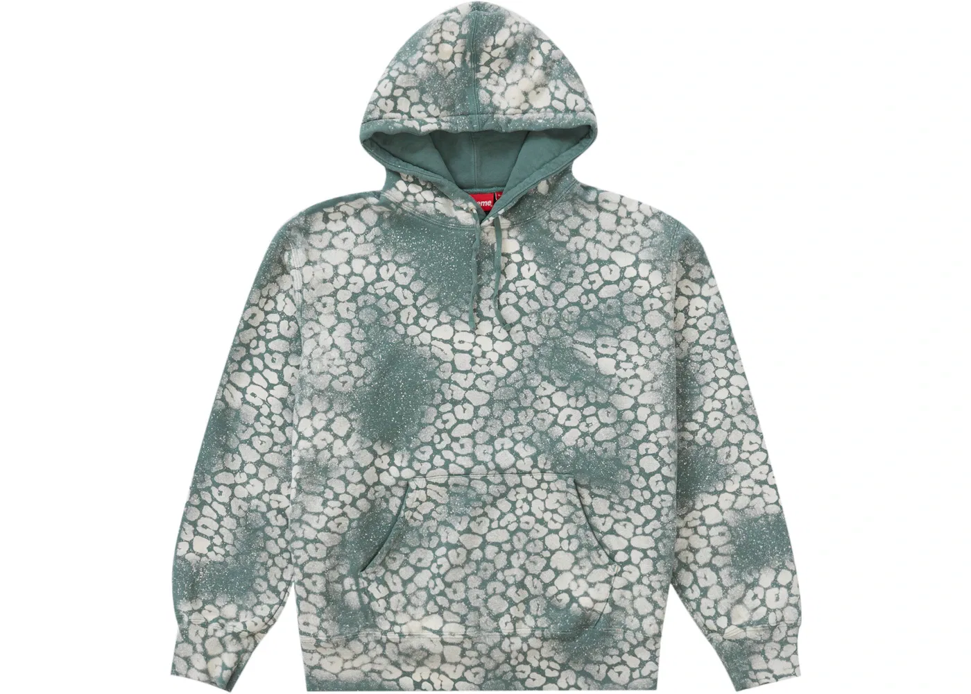 Мужская худи с принтом Supreme Bleached Leopard, Dusty Teal