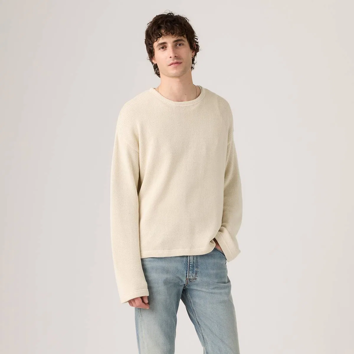 Свитер свободного кроя Posey Levi's, Oatmeal - White — фото 3