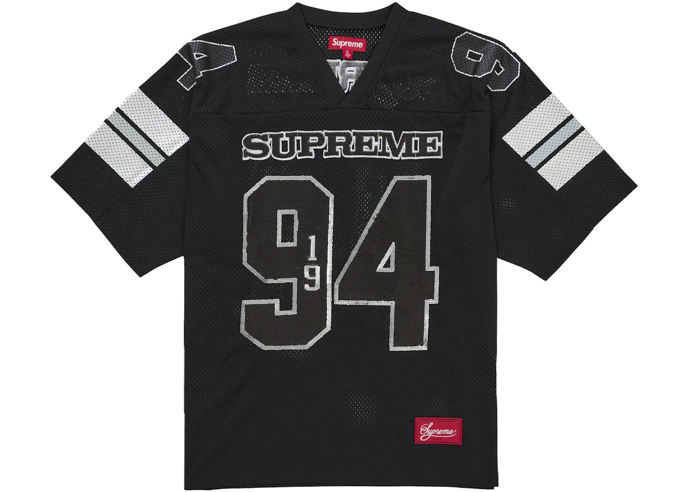 Мужская футбольная футболка с пайетками Supreme Jersey, Black