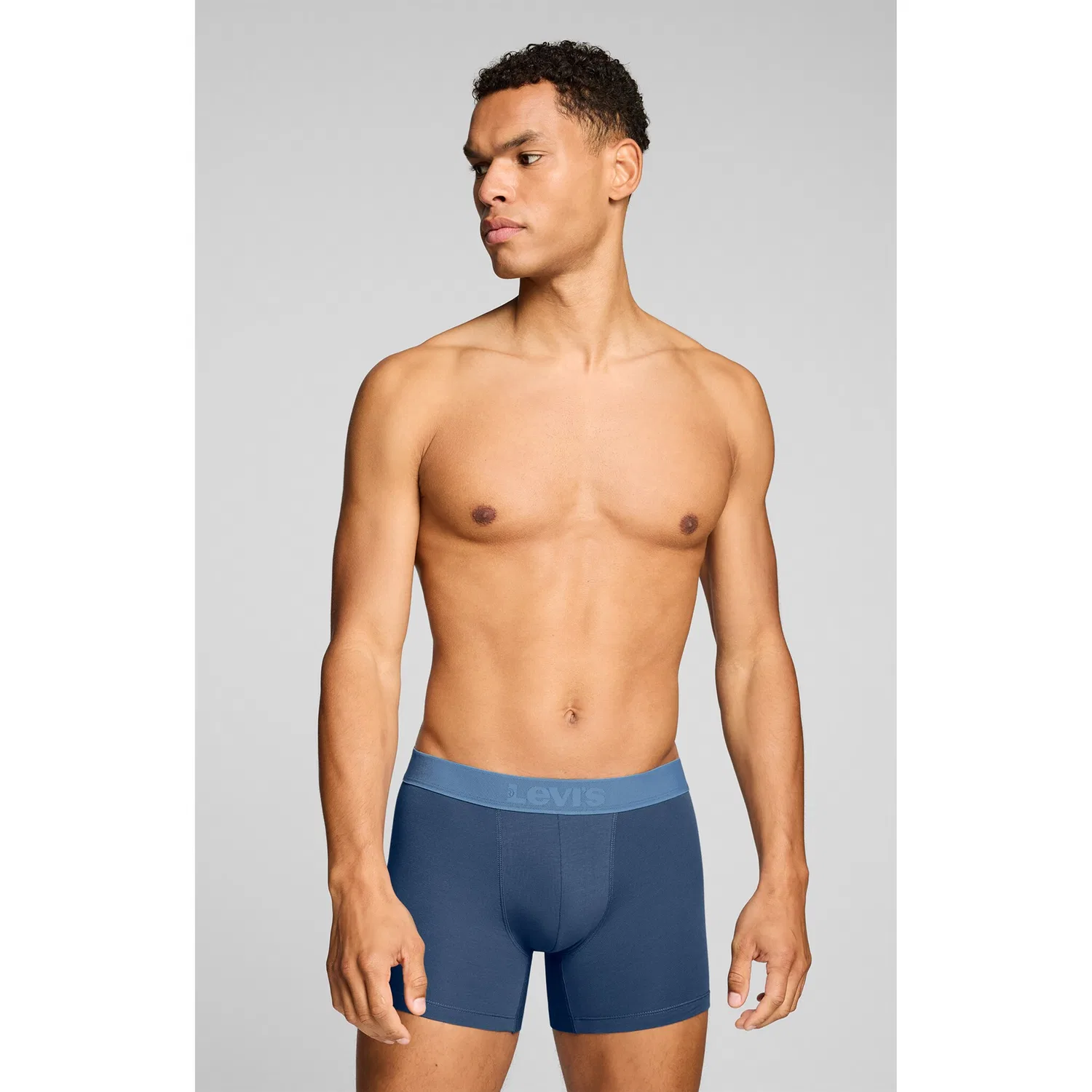 Мужские боксеры с двойным слоем Levi's, Light Blue/Navy — фото 3