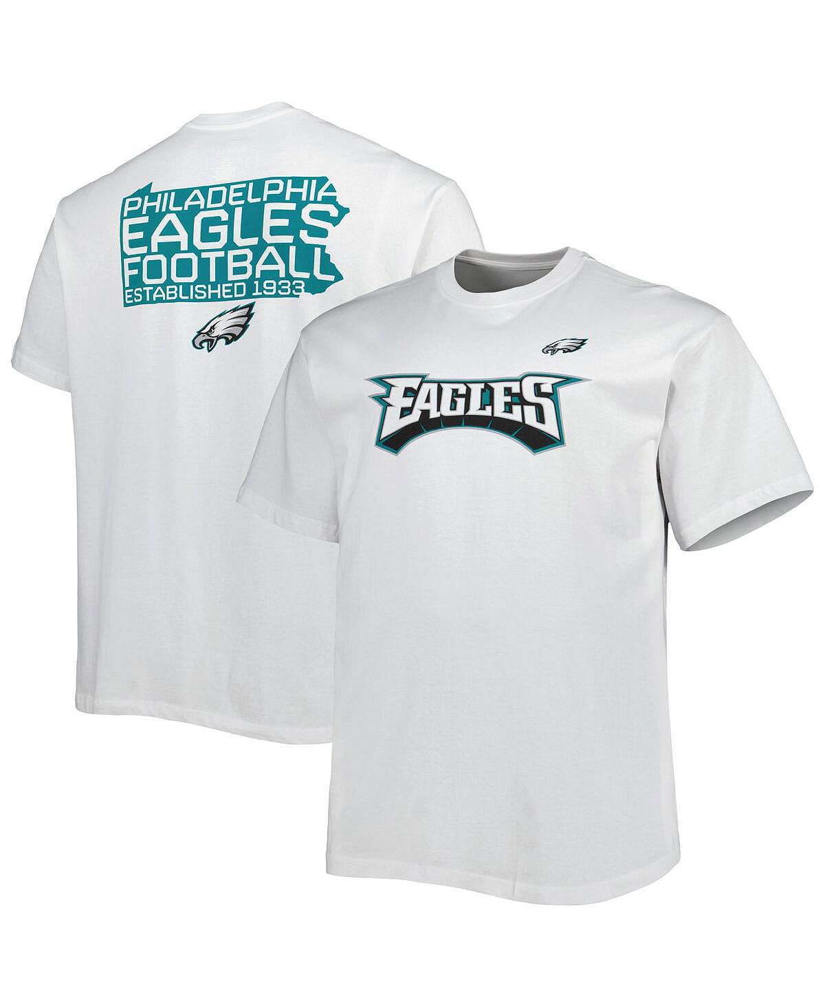 Мужская фирменная белая футболка philadelphia eagles big and tall hometown collection hot shot Fanatics, белый - фото