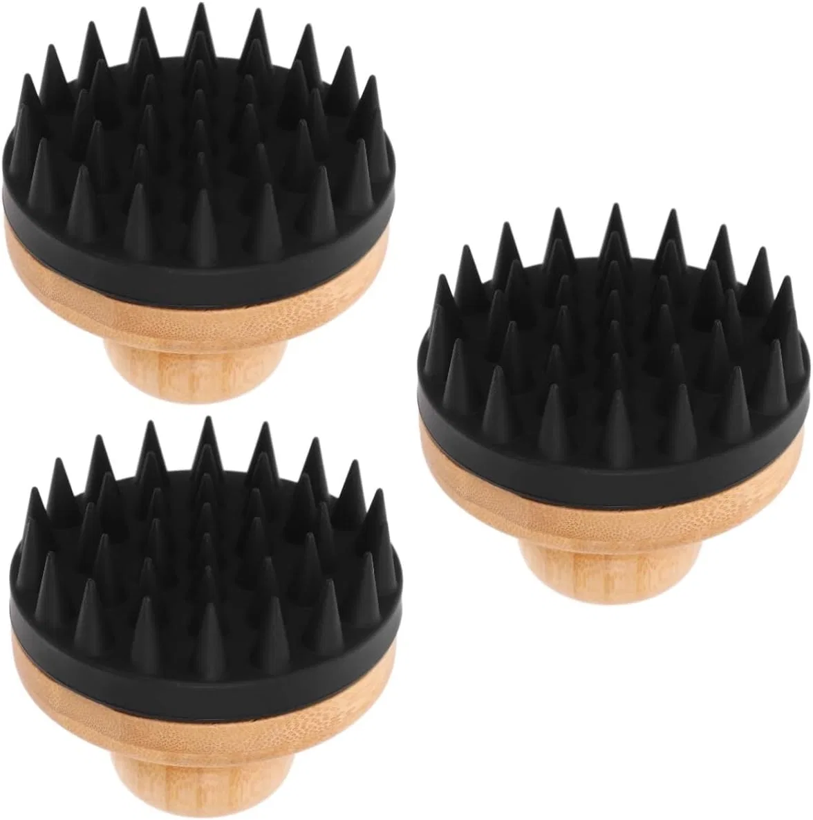 Набор шампуневых щеток 3 шт, FOMIYES, 7.5x7.5x7 см, Black