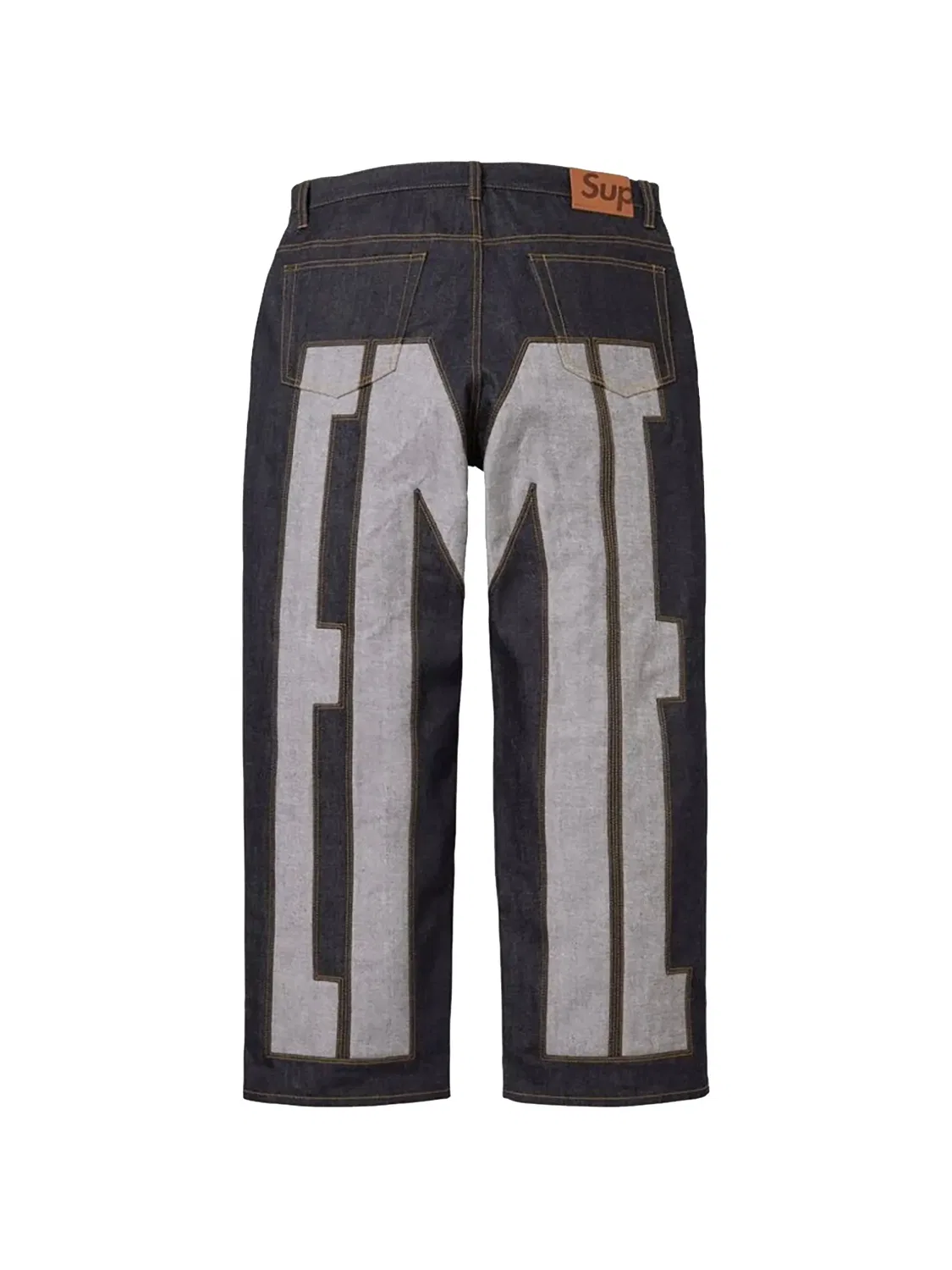 Джинсы Inset Spellout свободного кроя Supreme, синий — фото 2