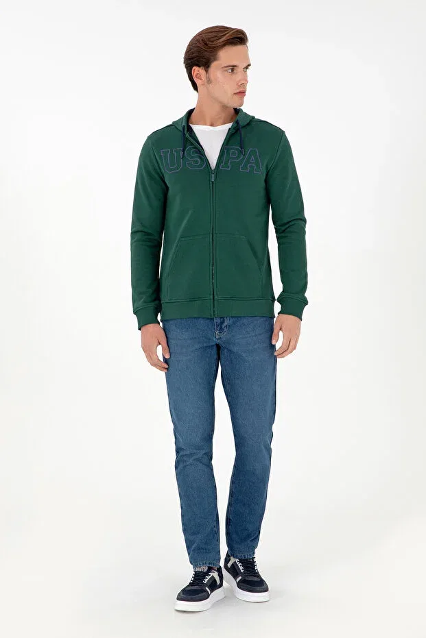 Мужской кардиган с длинным рукавом U.S. Polo Assn., Dark Green — фото 4