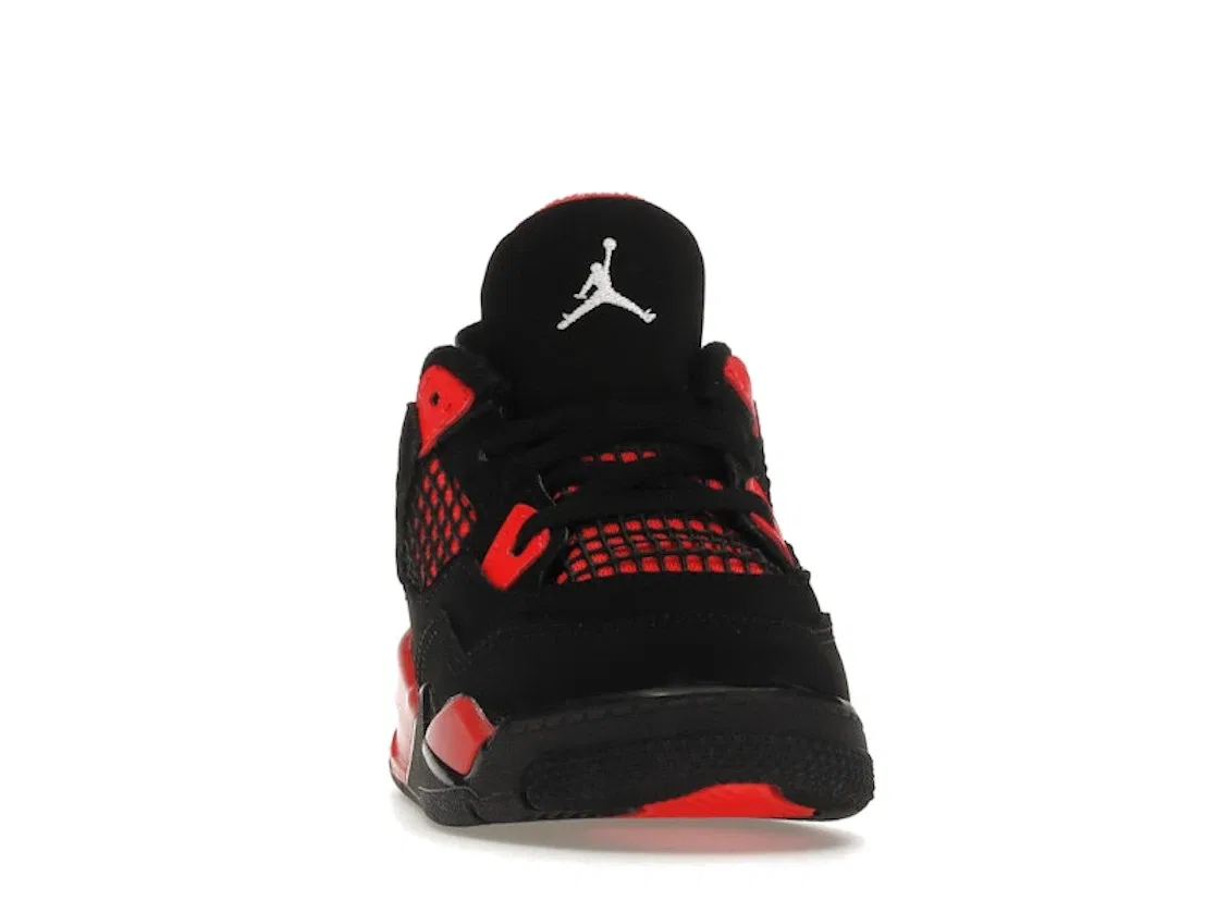Детские кроссовки для мальчиков с верхом из нубука Jordan 4 Retro Red Thunder Jordan, Black/Multi-Color-Multi-Color-Crimson — фото 2