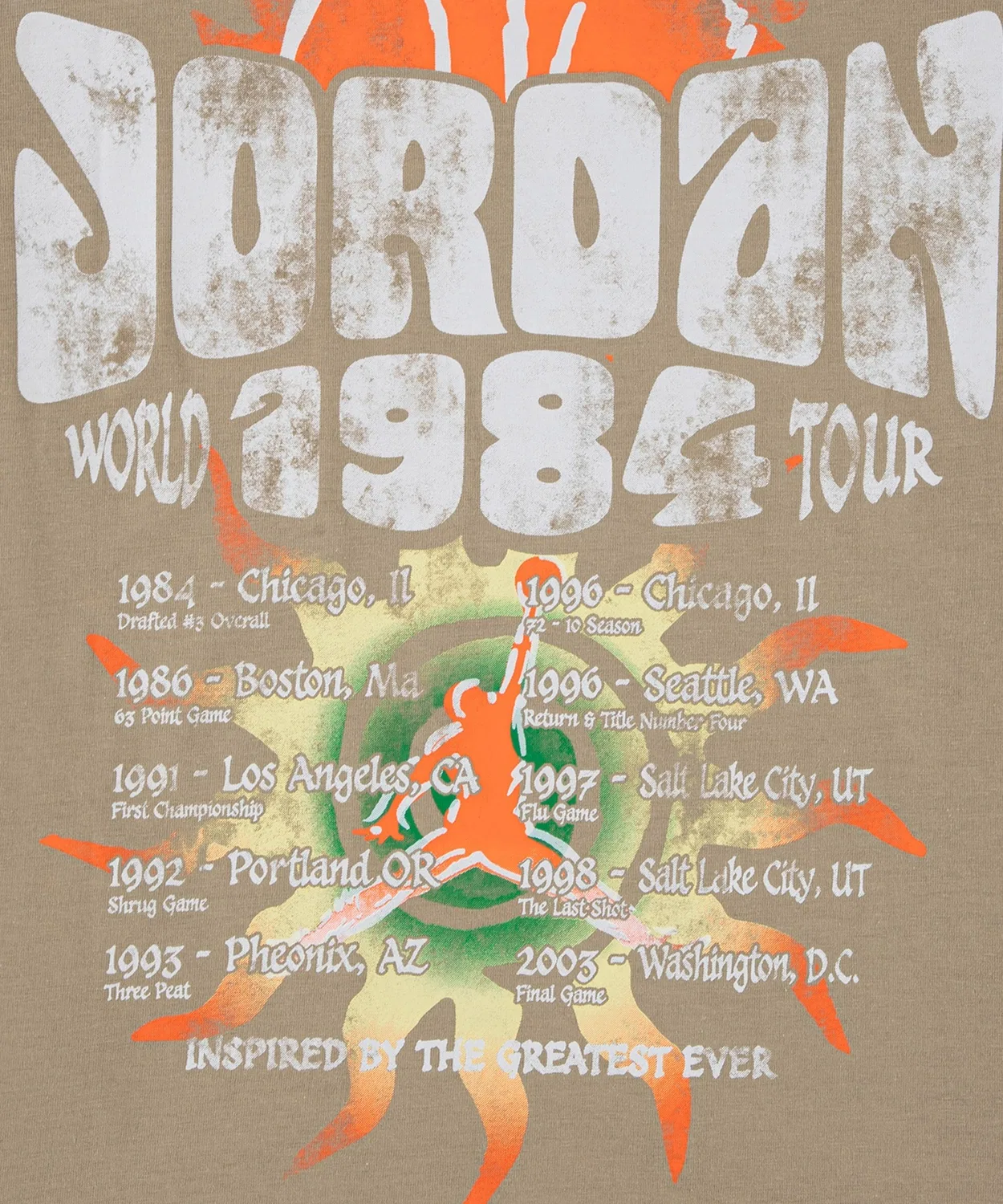 Детская футболка с принтом Michael Jordan 1984 World Tour XXIII JORDAN BRAND, Brown — фото 4