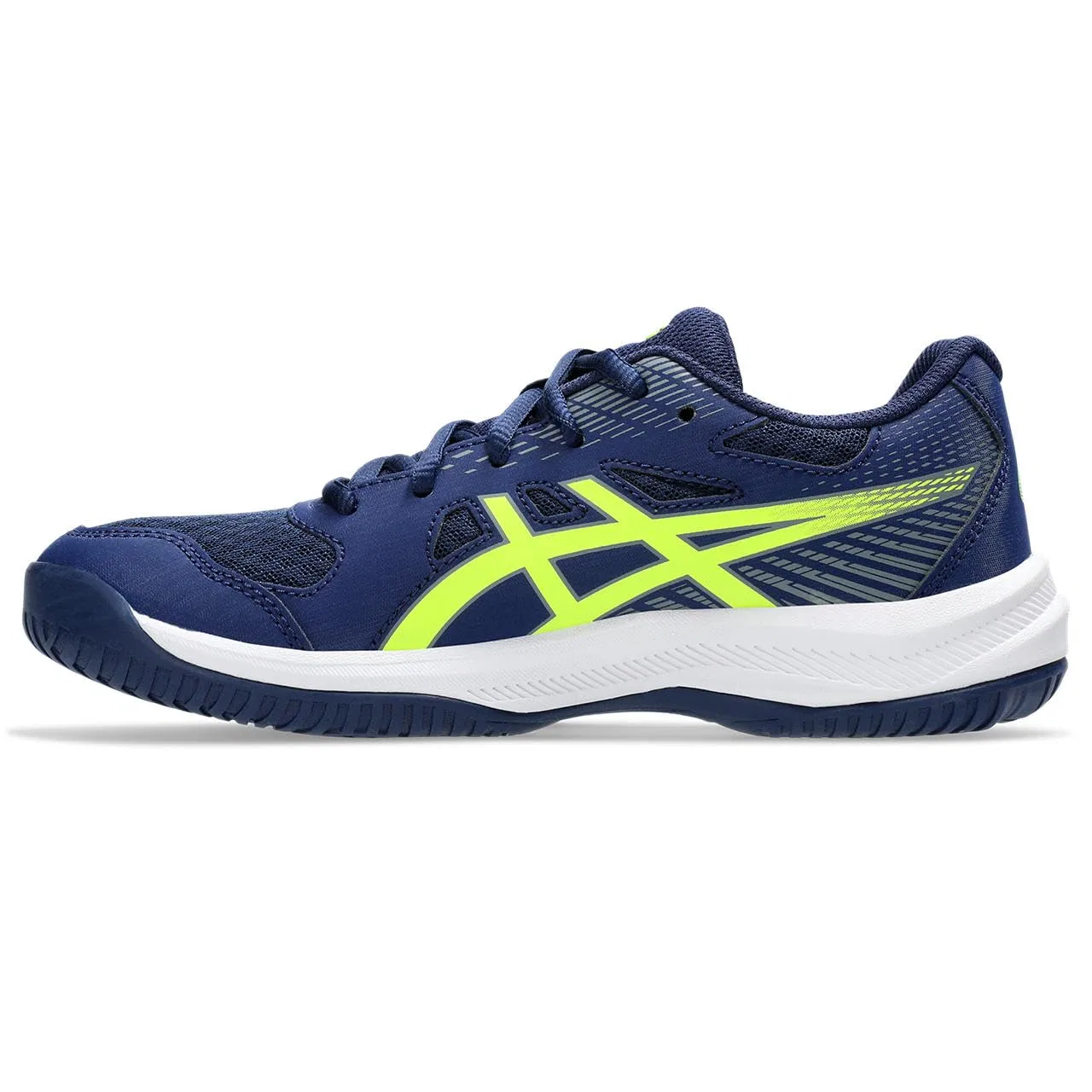 Детские кроссовки для мальчиков с шнуровкой Upcourt 6 Gs ASICS, Espanso Blu Giallo Di Sicurezza — фото 4