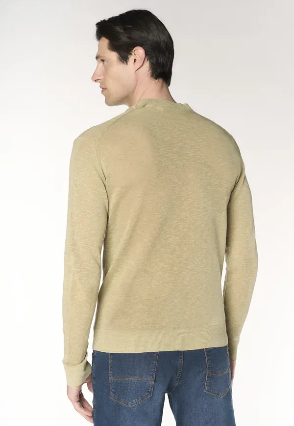 Джемпер из льна и хлопка U.S. Polo Assn., beige, бежевый — фото 3