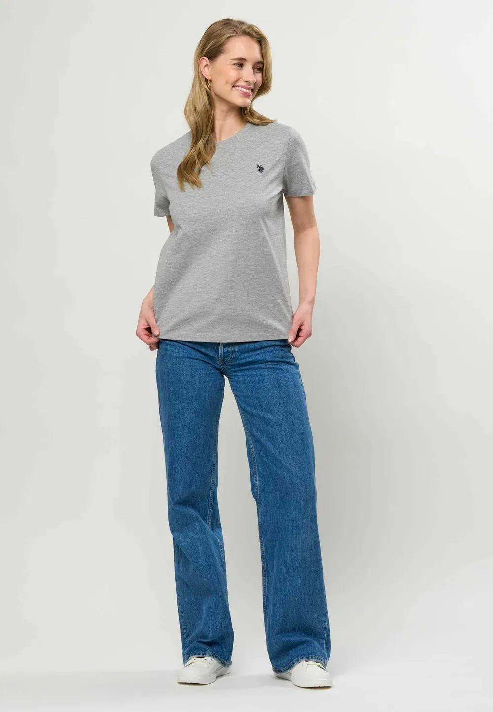 Uwleika - базовая футболка U.S. Polo Assn., Grey Melange — фото 2