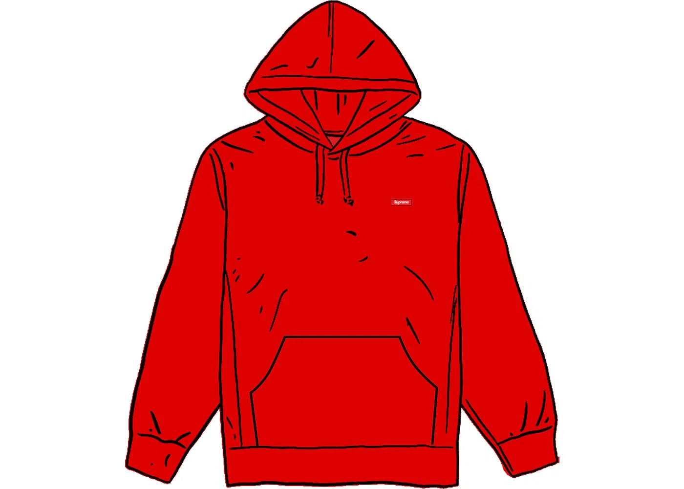 Мужской худи с принтом Supreme, Красный